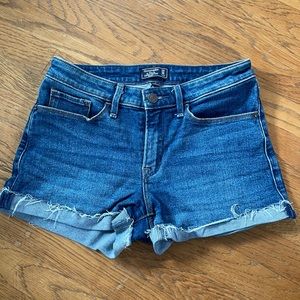 abercrombie & fitch blue denim shorts